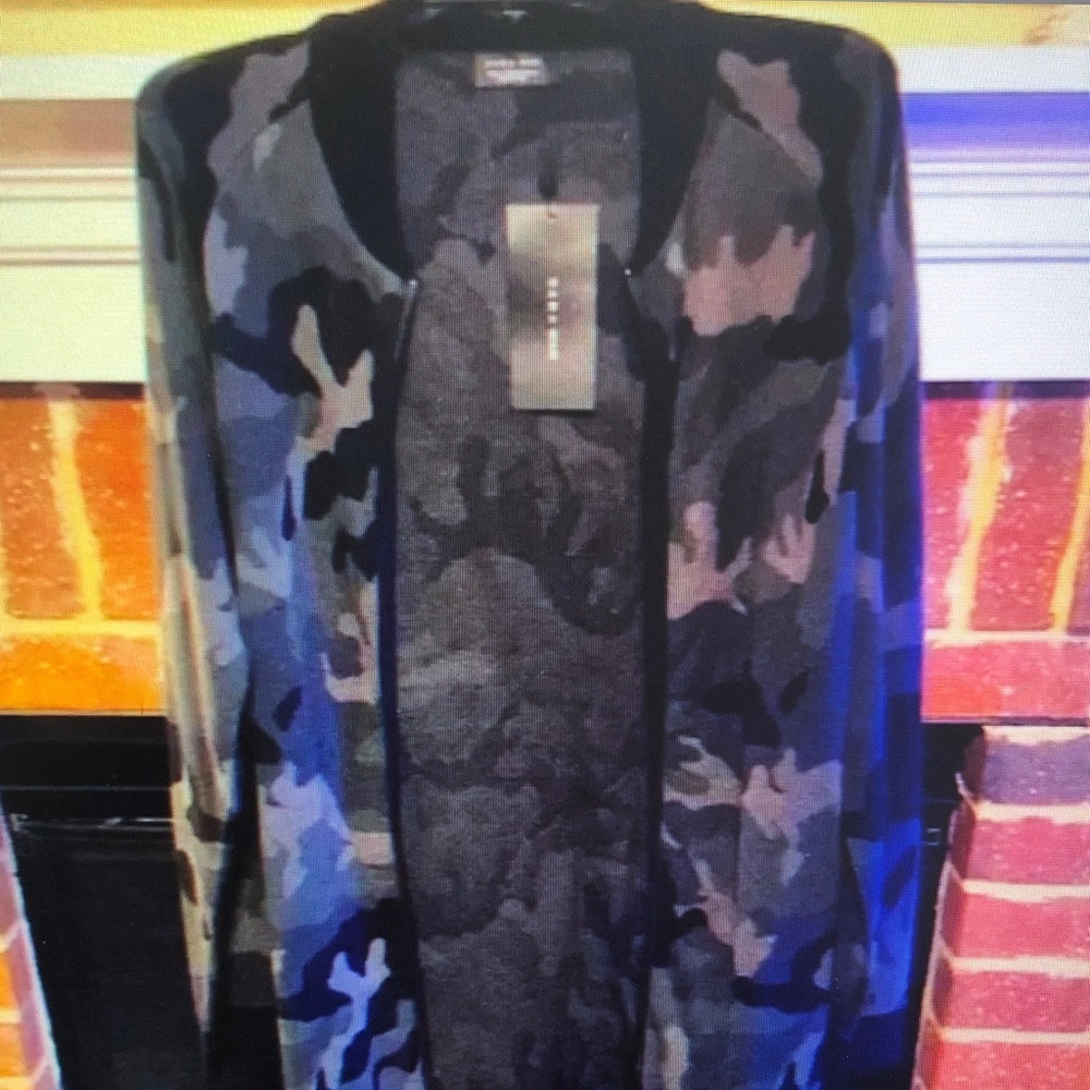 Camouflage Open Front Cardigan